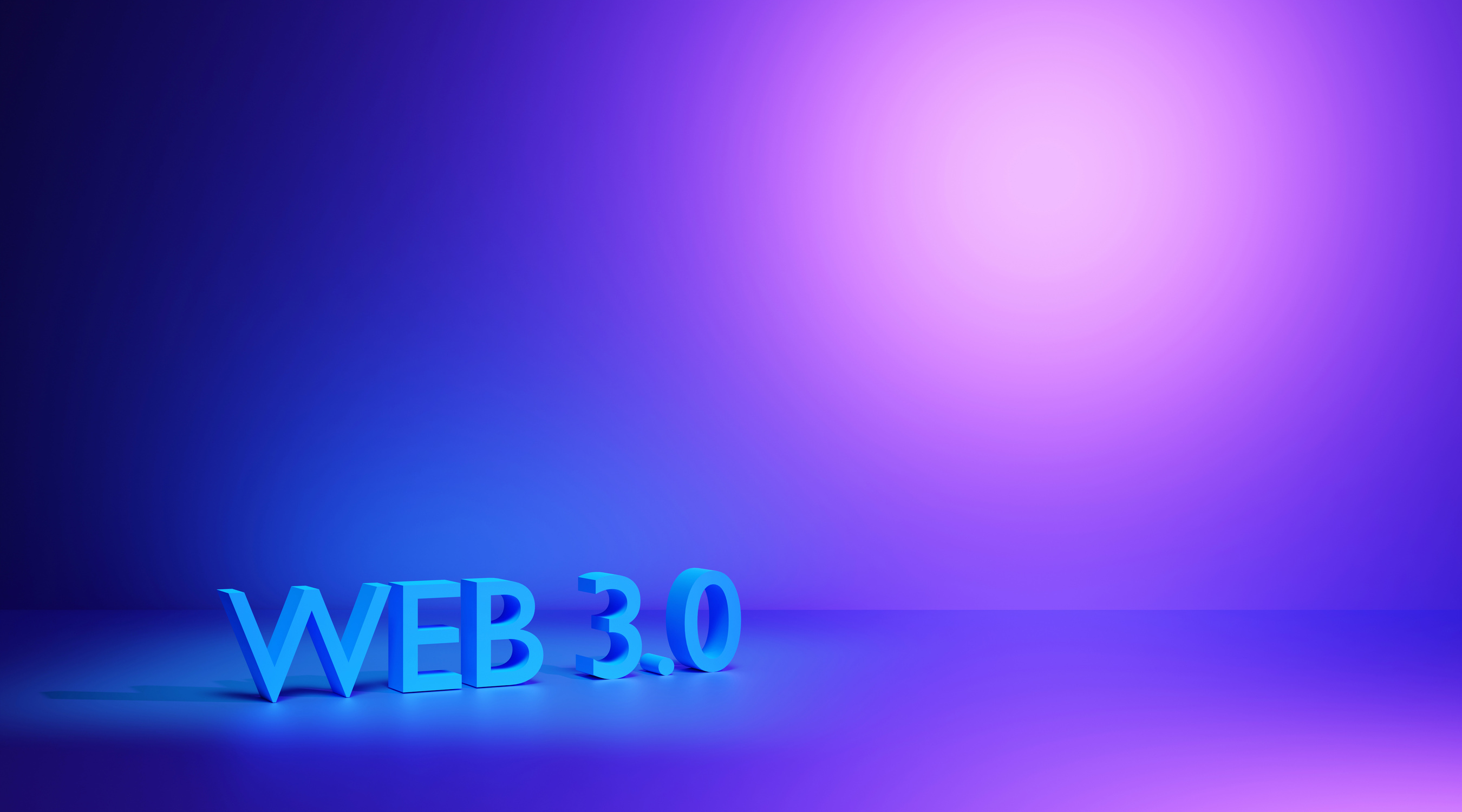 Web 3.0 new internet future technology, next generation world wide web technology, Web 3.0 text on the colored background with copy space